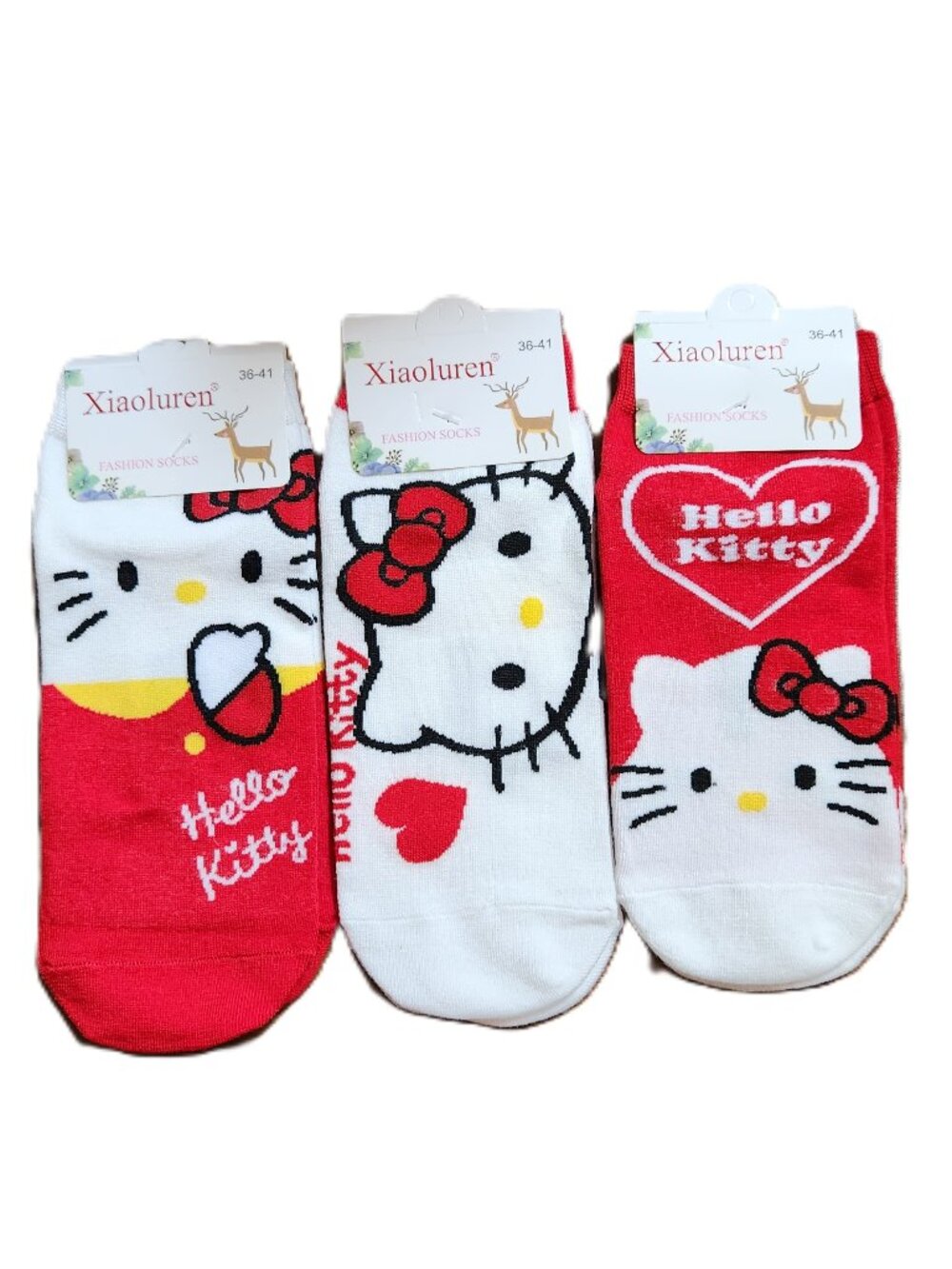HELLO KITTY Socks - Three (3) Pairs - Women's EU 36-41 / US 5-9